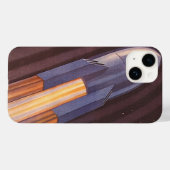 ヴィンテージSF宇宙船ロケット Case-Mate iPhoneケース (裏面 (横))