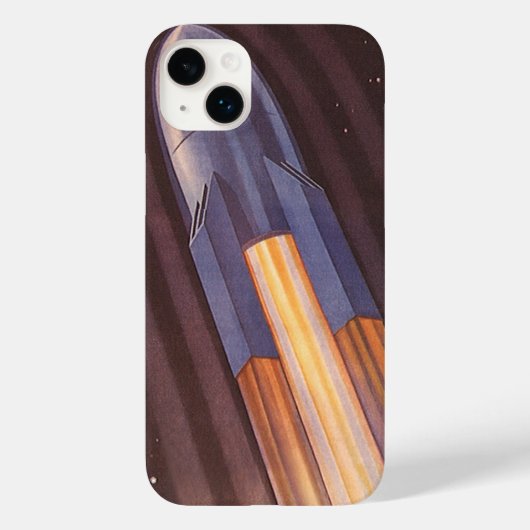 ヴィンテージSF宇宙船ロケット Case-Mate iPhoneケース (裏面)
