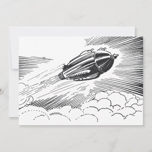 ヴィンテージSF宇宙船ロケットinクラウド (正面)