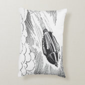 ヴィンテージSF宇宙船ロケットinクラウド アクセントクッション (裏面(縦))