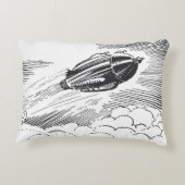 ヴィンテージSF宇宙船ロケットinクラウド アクセントクッション (裏面)
