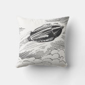 ヴィンテージSF宇宙船ロケットinクラウド クッション (裏面)