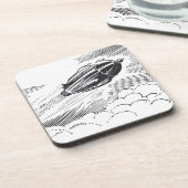 ヴィンテージSF宇宙船ロケットinクラウド コースター (左側)