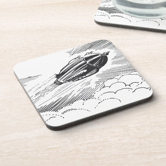 ヴィンテージSF宇宙船ロケットinクラウド コースター (左側)