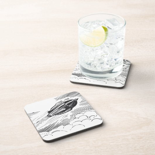 ヴィンテージSF宇宙船ロケットinクラウド コースター (右側)