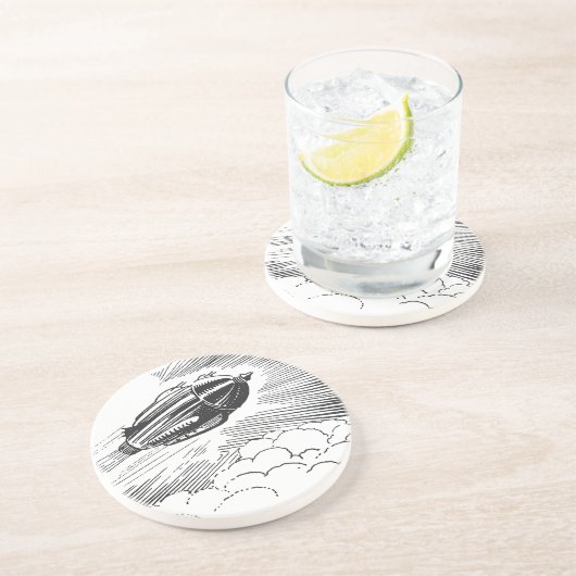 ヴィンテージSF宇宙船ロケットinクラウド コースター (側面)