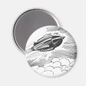 ヴィンテージSF宇宙船ロケットinクラウド マグネット (正面/裏面)