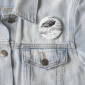 ヴィンテージSF宇宙船ロケットinクラウド 缶バッジ (インサイチュ)