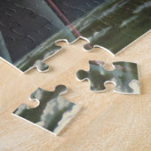 ヴィンテージSF宇宙飛行士がロケットに乗る ジグソーパズル (側面)