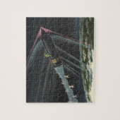 ヴィンテージSF宇宙飛行士がロケットに乗る ジグソーパズル (縦)