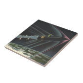 ヴィンテージSF宇宙飛行士がロケットに乗る タイル (側面)