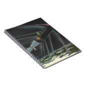 ヴィンテージSF宇宙飛行士がロケットに乗る ノートブック (右側)