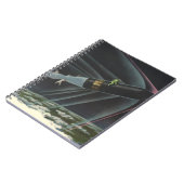 ヴィンテージSF宇宙飛行士がロケットに乗る ノートブック (左側)