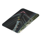 ヴィンテージSF宇宙飛行士がロケットに乗る マグネット (左側)