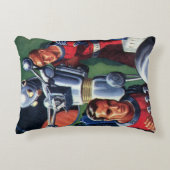 ヴィンテージSF宇宙飛行士によるロボットの修理 アクセントクッション (正面)
