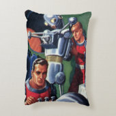 ヴィンテージSF宇宙飛行士によるロボットの修理 アクセントクッション (裏面(縦))