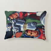 ヴィンテージSF宇宙飛行士によるロボットの修理 アクセントクッション (裏面)