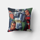 ヴィンテージSF宇宙飛行士によるロボットの修理 クッション (裏面)