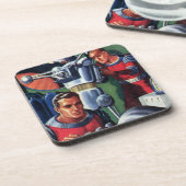 ヴィンテージSF宇宙飛行士によるロボットの修理 コースター (左側)