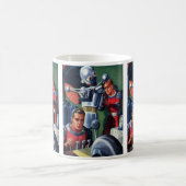 ヴィンテージSF宇宙飛行士によるロボットの修理 コーヒーマグカップ (中央)
