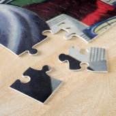 ヴィンテージSF宇宙飛行士によるロボットの修理 ジグソーパズル (側面)