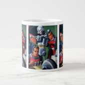 ヴィンテージSF宇宙飛行士によるロボットの修理 ジャンボコーヒーマグカップ (正面)