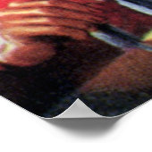 ヴィンテージSF宇宙飛行士によるロボットの修理 ポスター (角)