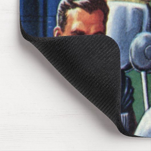 ヴィンテージSF宇宙飛行士によるロボットの修理 マウスパッド (コーナー)