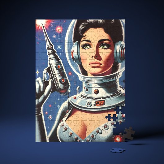 ヴィンテージSF宇宙飛行士の女性 ジグソーパズル