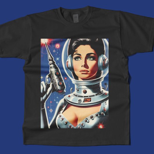 ヴィンテージSF宇宙飛行士の女性 Tシャツ