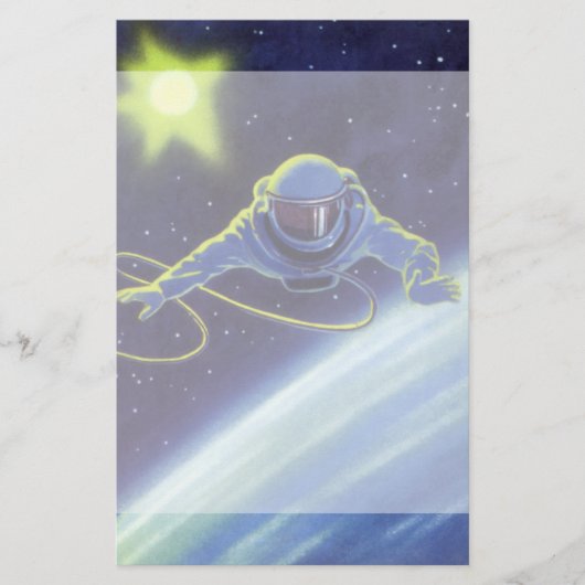 ヴィンテージSF宇宙飛行士の宇宙ウォーク (正面)