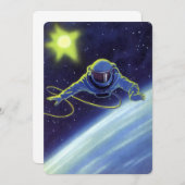 ヴィンテージSF宇宙飛行士の宇宙ウォーク (正面/裏面)