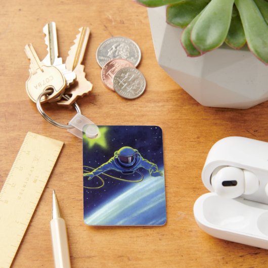 ヴィンテージSF宇宙飛行士の宇宙ウォーク キーホルダー (デスク)