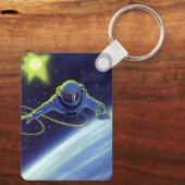 ヴィンテージSF宇宙飛行士の宇宙ウォーク キーホルダー (裏面)