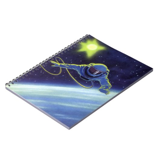 ヴィンテージSF宇宙飛行士の宇宙ウォーク ノートブック (左側)