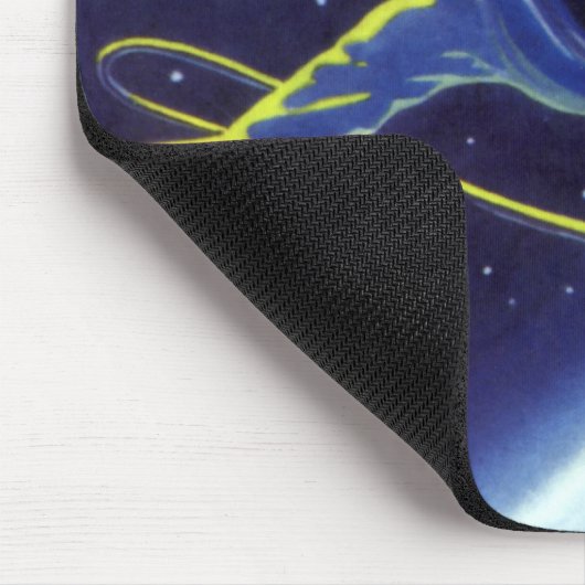 ヴィンテージSF宇宙飛行士の宇宙ウォーク マウスパッド (コーナー)
