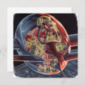 ヴィンテージSF宇宙飛行士ロケット宇宙船 (正面/裏面)