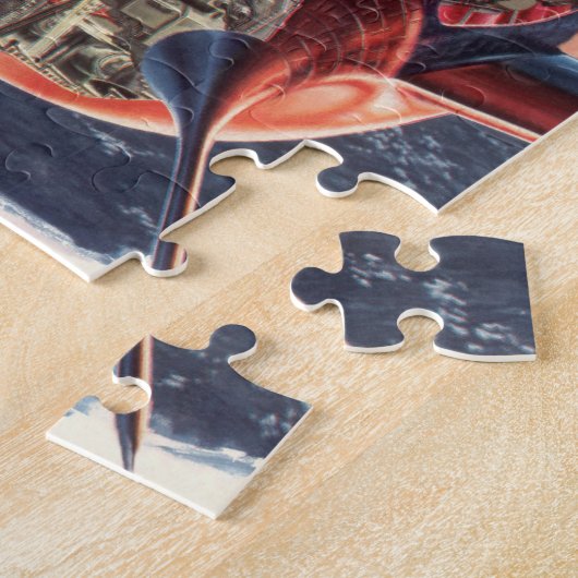 ヴィンテージSF宇宙飛行士ロケット宇宙船 ジグソーパズル (側面)