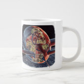 ヴィンテージSF宇宙飛行士ロケット宇宙船 ジャンボコーヒーマグカップ (右)