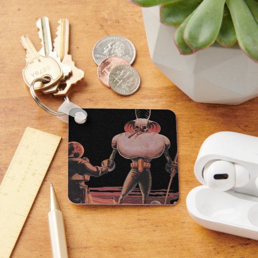 ヴィンテージSF宇宙飛行士握手エイリアン キーホルダー (デスク)