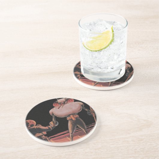 ヴィンテージSF宇宙飛行士握手エイリアン コースター (側面)