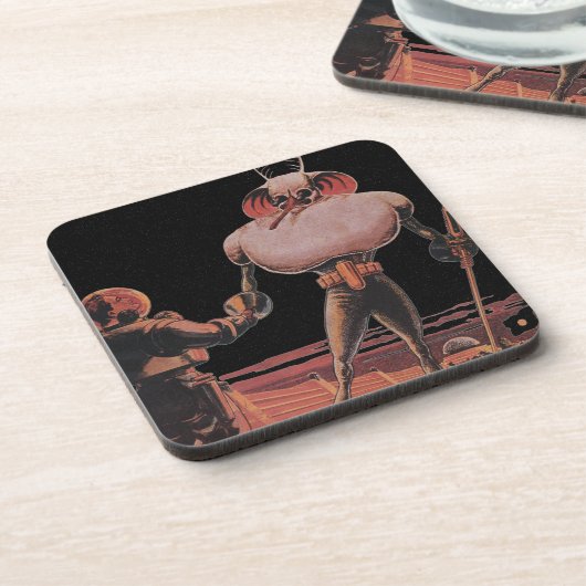 ヴィンテージSF宇宙飛行士握手エイリアン コースター (左側)