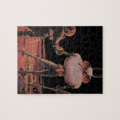 ヴィンテージSF宇宙飛行士握手エイリアン ジグソーパズル (横)