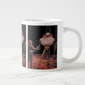 ヴィンテージSF宇宙飛行士握手エイリアン ジャンボコーヒーマグカップ (右)