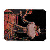 ヴィンテージSF宇宙飛行士握手エイリアン マグネット (横)