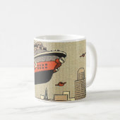 ヴィンテージSF巡航船ヘリコプター コーヒーマグカップ (正面右)