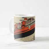 ヴィンテージSF巡航船ヘリコプター コーヒーマグカップ (正面左)