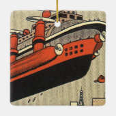 ヴィンテージSF巡航船ヘリコプター セラミックオーナメント (裏面)