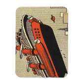 ヴィンテージSF巡航船ヘリコプター マグネット (縦)