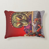 ヴィンテージSF巨大百足虫戦争 アクセントクッション (正面)